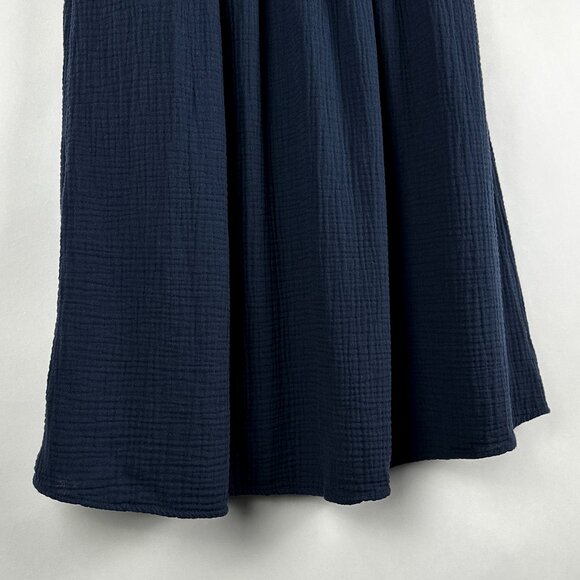 NWT Talbots Petite | Navy Blue Gauze Midi Skirt | Cotton Lined A-Line | Size P - Picture 4 of 10